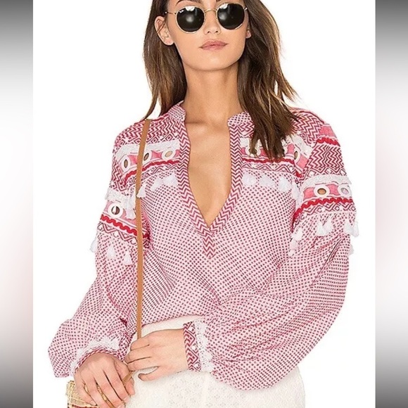 Dodo Bar Or Nathaniel top Tassel‎ Grommet Blouse Valentines Day - Picture 6 of 16